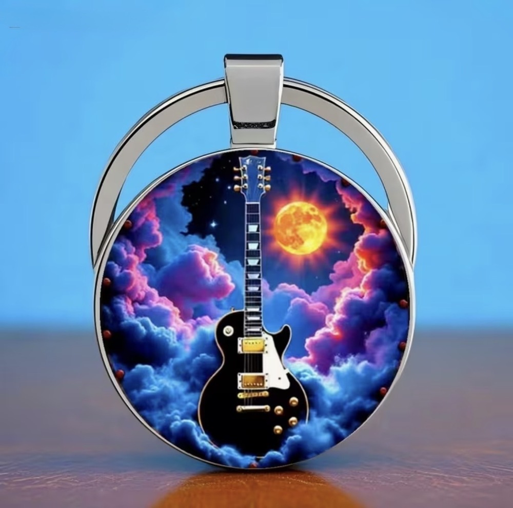 3/$25 Moonlit Guitar Keychain NEW